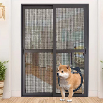 Безопасност за врата за домашни любимци Заключващ се магнитен параван Кучета на открито Кучета Котки Прозорец Порта Къща Влезте свободно Модна красива градина Лесно инсталиране