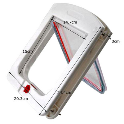 Lemmikloomakassi uks neljasuunalise turvaluku klapiga ABS-plastikust väikese lemmiklooma värava uksekomplekt koerakassidele Kassipoegade lemmikloomatarbed