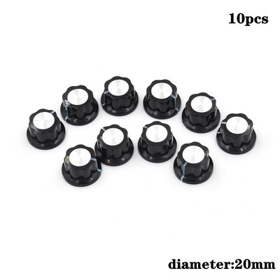 1/5/10 tk Muti-suurused alumiiniumplastist poolvõlli nupu potentsiomeetri pöördkodeerija helitugevuse lüliti nupp