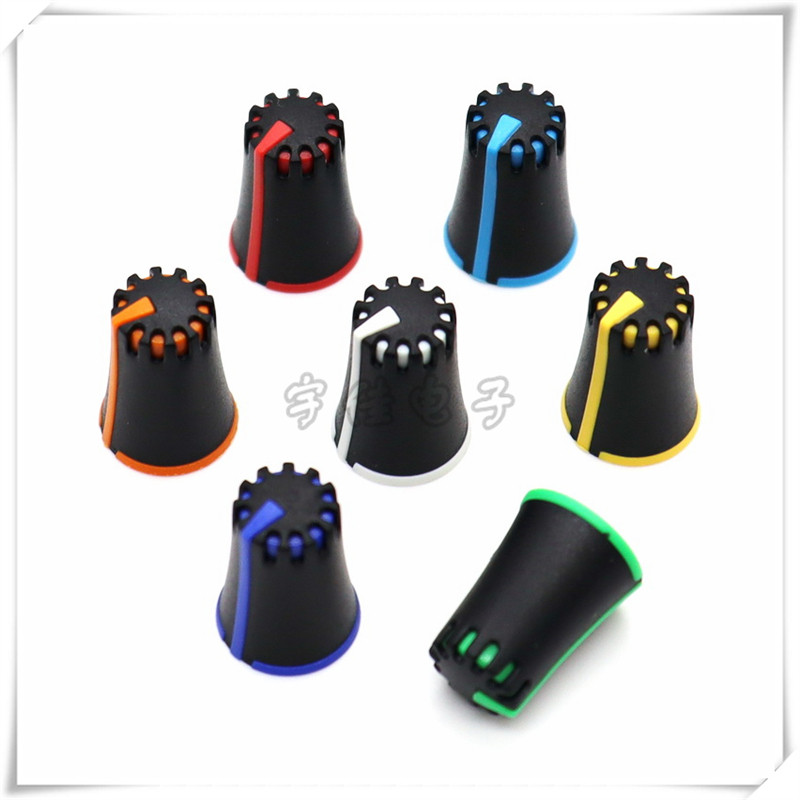 10 komada Promjer gumba za podešavanje miksera 12,5 mm Visina 17 mm Plastična kapica gumba 270 stupnjeva Unutarnja rupa u obliku slova D 6 mm