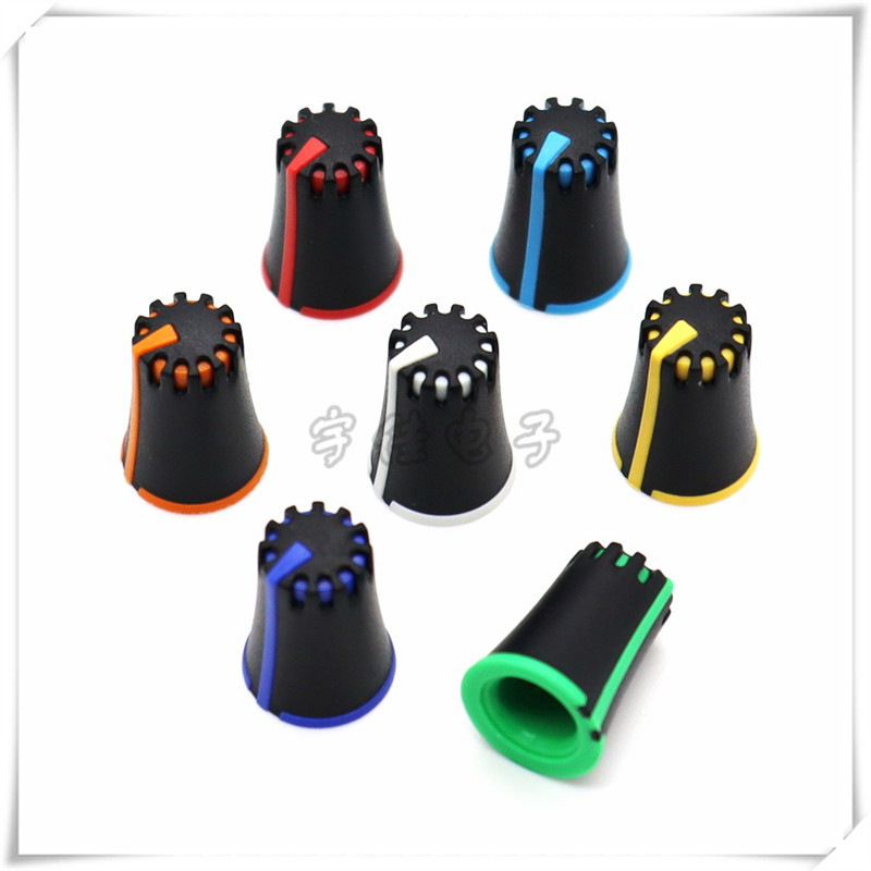 10 komada Promjer gumba za podešavanje miksera 12,5 mm Visina 17 mm Plastična kapica gumba 270 stupnjeva Unutarnja rupa u obliku slova D 6 mm