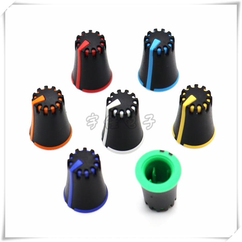 10 komada Promjer gumba za podešavanje miksera 12,5 mm Visina 17 mm Plastična kapica gumba 270 stupnjeva Unutarnja rupa u obliku slova D 6 mm