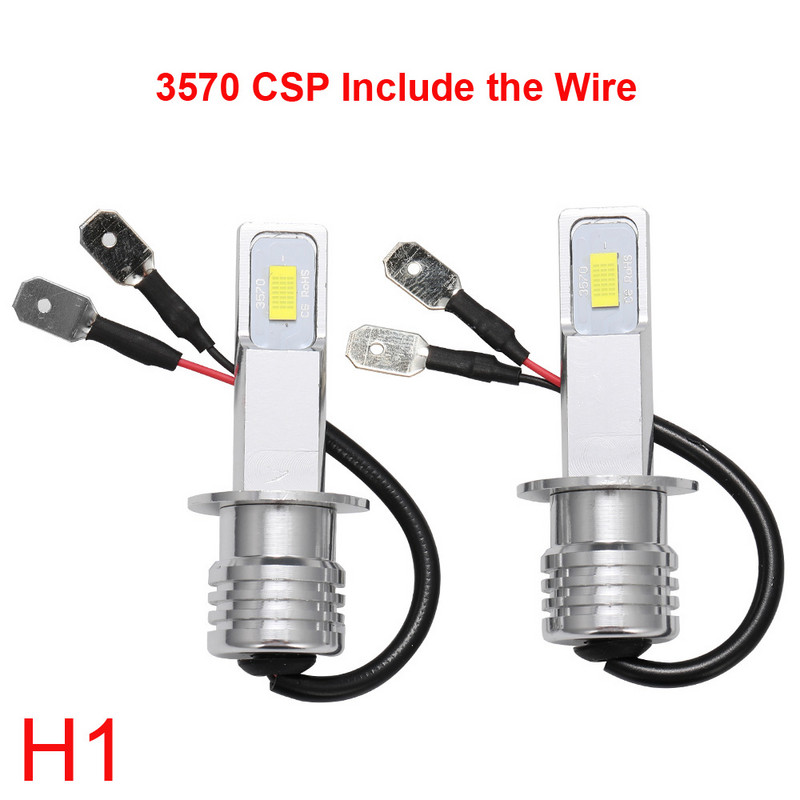 2vnt LED CSP Mini priekinių žibintų lempos automobiliams priekinių žibintų lemputės H4 H7 H3 H8 H11 rūko žibintas HB3 9005 HB4 4300K 8000K 3000K Auto 12V 24V