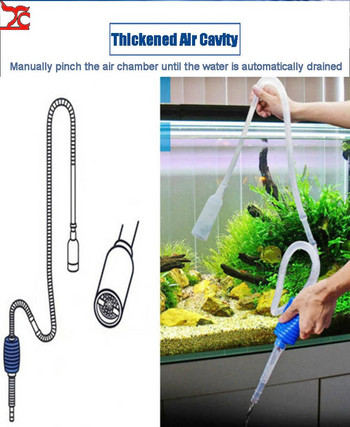 Сифон за аквариум Сифон за аквариум Прахосмукачка Помпа Полуавтоматична смяна на вода Чакъл Филтър за вода Acuario 170Cm