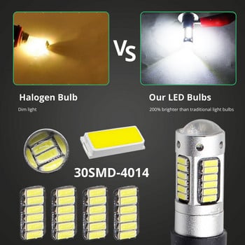 H3 880 881 LED фар за кола 4014 чипове 30 SMD LED крушка за фарове за мъгла Фарове Бели лампи Крушка Леща Авто крушки Лампа Външна светлина