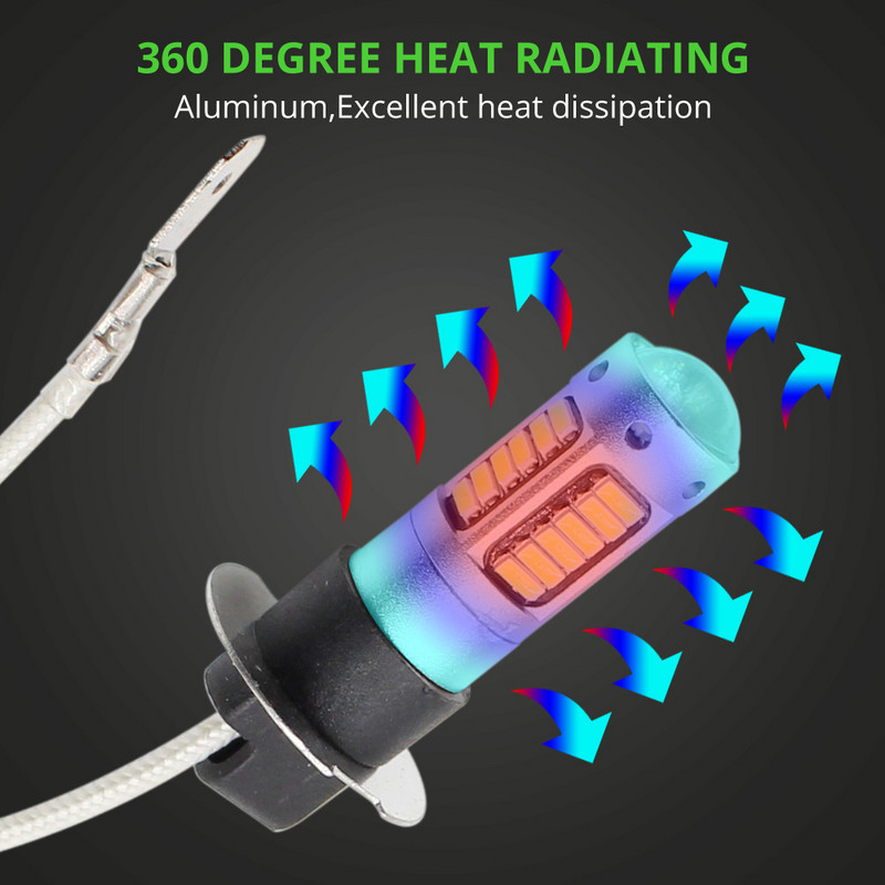 H3 880 881 LED automobilio priekinis žibintas 4014 lustai 30 SMD LED lemputė rūko žibintas priekiniai žibintai balti lemputės lemputės objektyvas automatinės lemputės lempos išorinis apšvietimas