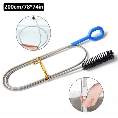 Дренажна четка Дълга почистваща четка Инструмент за почистване на хладилника за почистване на захранваща тръба Сифон Маркуч Дренаж на шибедах Дренаж на хладилник