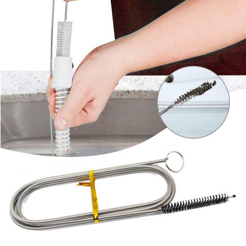 Дренажна четка Дълга почистваща четка Инструмент за почистване на хладилника за почистване на захранваща тръба Сифон Маркуч Дренаж на шибедах Дренаж на хладилник