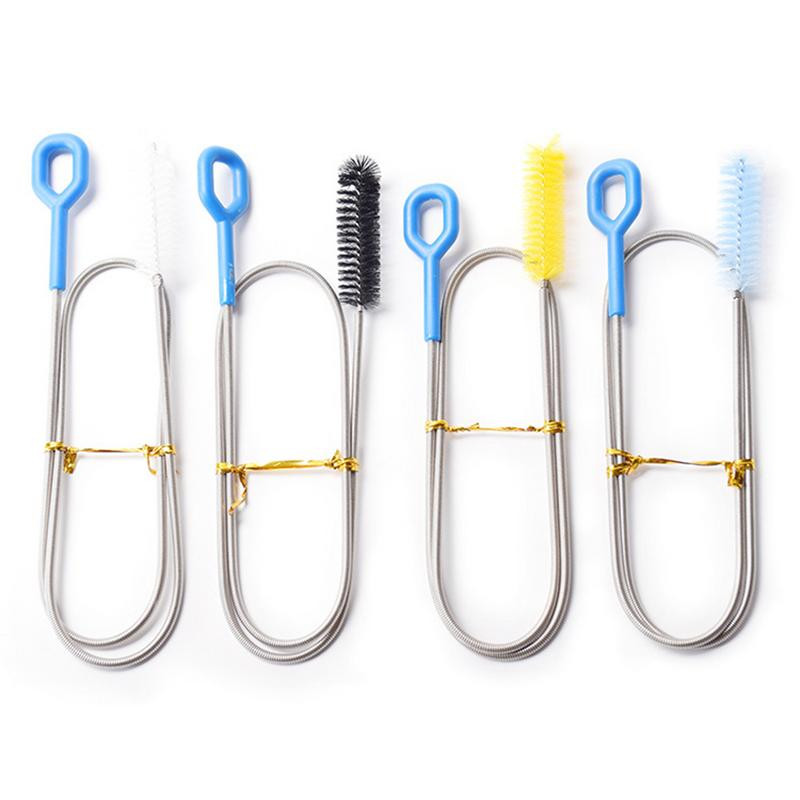 Дренажна четка Дълга почистваща четка Инструмент за почистване на хладилника за почистване на захранваща тръба Сифон Маркуч Дренаж на шибедах Дренаж на хладилник