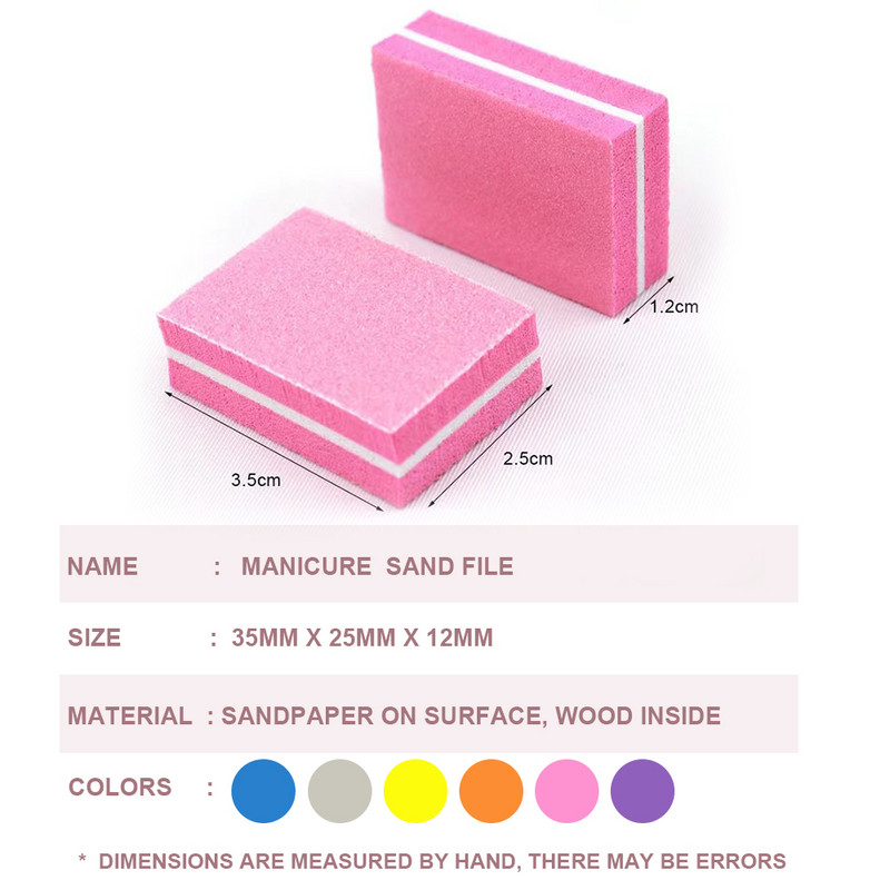 20 τεμ. Λίμες λείανσης Mini Buffing Colorful Block Pedicure Manicure Care Nail Art Buffer 1*bag Nail Art Tips Manicure Pedicure &^