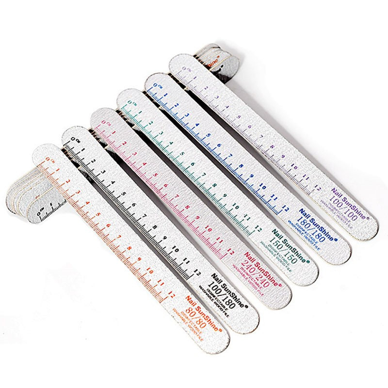 10Pcs/Lot Raznobojno ravnalo Turpije za nokte Brusni papir za drvo Brusni papir za nokte Turpija za nokte Pufer za poliranje Periva limeta a angle Profesionalna manikura