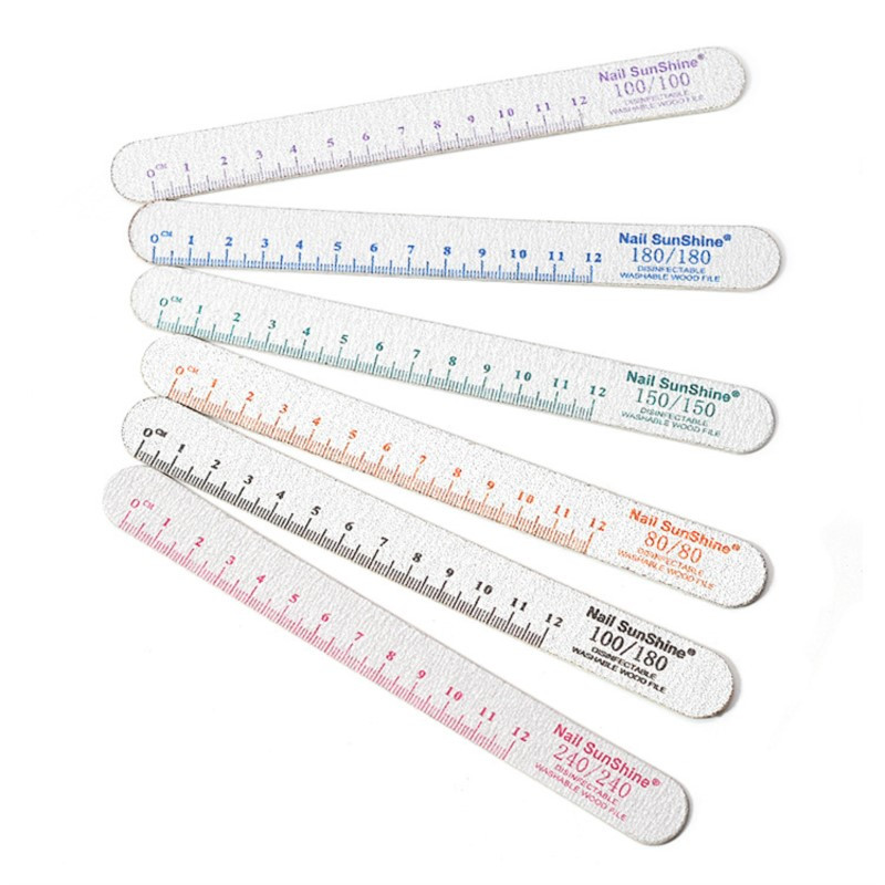 10Pcs/Lot Raznobojno ravnalo Turpije za nokte Brusni papir za drvo Brusni papir za nokte Turpija za nokte Pufer za poliranje Periva limeta a angle Profesionalna manikura