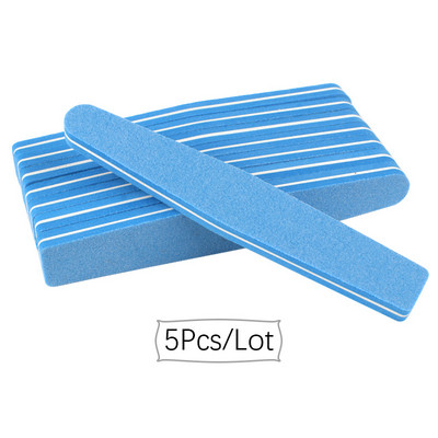 5vnt./stal. Kempininė nagų dildė 100/180 mišrios spalvos šlifavimo buferio putplasčio juostelės poliruoklis plaunamas blokinis manikiūro nagų salono įrankiai