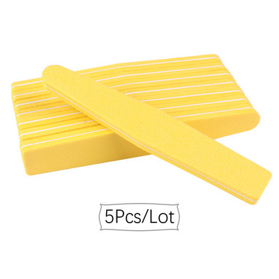 5vnt./stal. Kempininė nagų dildė 100/180 mišrios spalvos šlifavimo buferio putplasčio juostelės poliruoklis plaunamas blokinis manikiūro nagų salono įrankiai