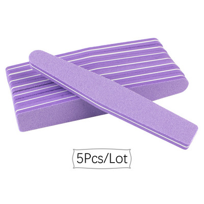 5vnt./stal. Kempininė nagų dildė 100/180 mišrios spalvos šlifavimo buferio putplasčio juostelės poliruoklis plaunamas blokinis manikiūro nagų salono įrankiai