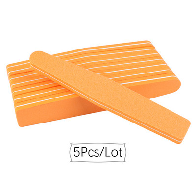 5vnt./stal. Kempininė nagų dildė 100/180 mišrios spalvos šlifavimo buferio putplasčio juostelės poliruoklis plaunamas blokinis manikiūro nagų salono įrankiai