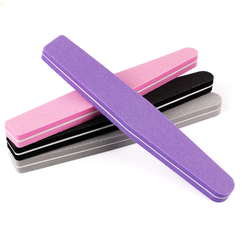 5vnt./stal. Kempininė nagų dildė 100/180 mišrios spalvos šlifavimo buferio putplasčio juostelės poliruoklis plaunamas blokinis manikiūro nagų salono įrankiai