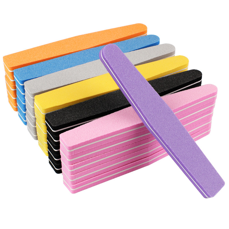 5vnt./stal. Kempininė nagų dildė 100/180 mišrios spalvos šlifavimo buferio putplasčio juostelės poliruoklis plaunamas blokinis manikiūro nagų salono įrankiai