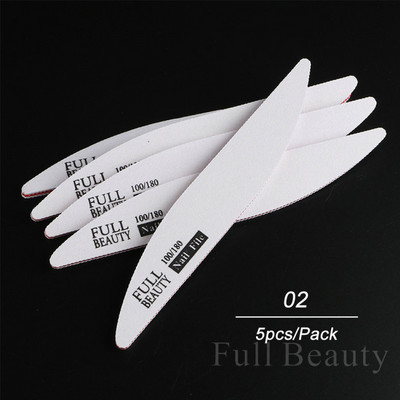 5 tk Professionaalsed küüneviilid Half Moon Double Side 100/180 liivapaberiga trimmer lubjapuhver küünte tarvikud ja tööriistad LA1535