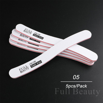 5 tk Professionaalsed küüneviilid Half Moon Double Side 100/180 liivapaberiga trimmer lubjapuhver küünte tarvikud ja tööriistad LA1535