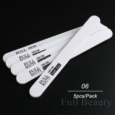 5 tk Professionaalsed küüneviilid Half Moon Double Side 100/180 liivapaberiga trimmer lubjapuhver küünte tarvikud ja tööriistad LA1535