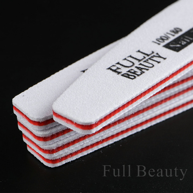 5 tk Professionaalsed küüneviilid Half Moon Double Side 100/180 liivapaberiga trimmer lubjapuhver küünte tarvikud ja tööriistad LA1535