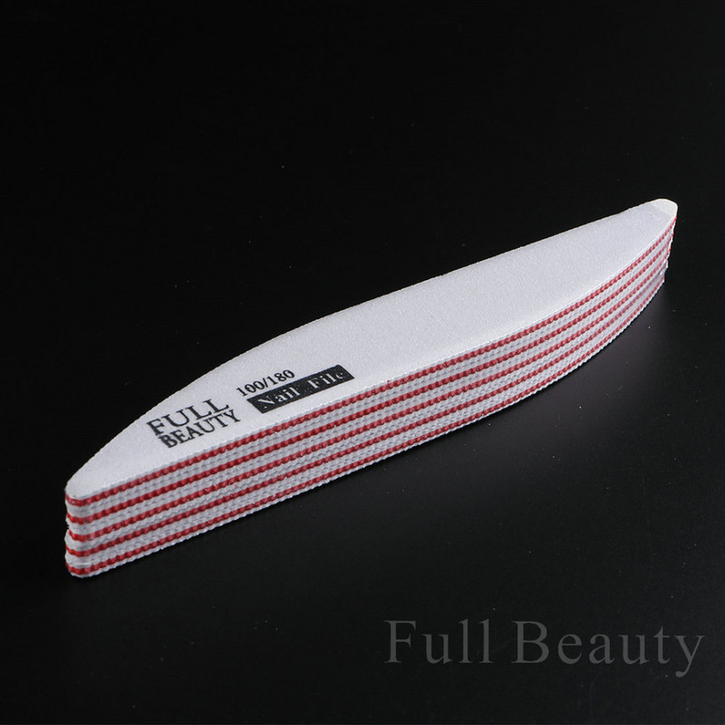 5 tk Professionaalsed küüneviilid Half Moon Double Side 100/180 liivapaberiga trimmer lubjapuhver küünte tarvikud ja tööriistad LA1535