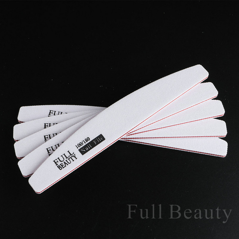 5 tk Professionaalsed küüneviilid Half Moon Double Side 100/180 liivapaberiga trimmer lubjapuhver küünte tarvikud ja tööriistad LA1535