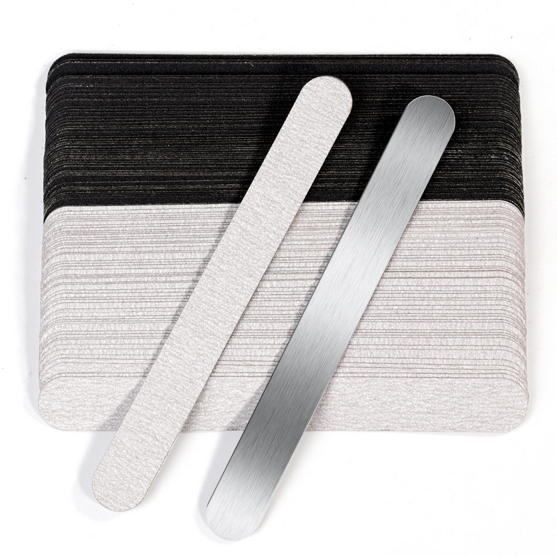 10 komada ravnih štapića, zamjenske turpije za nokte, 100/180/240 brusni papir s metalnom drškom, alati za brušenje, turpije za poliranje, manikura