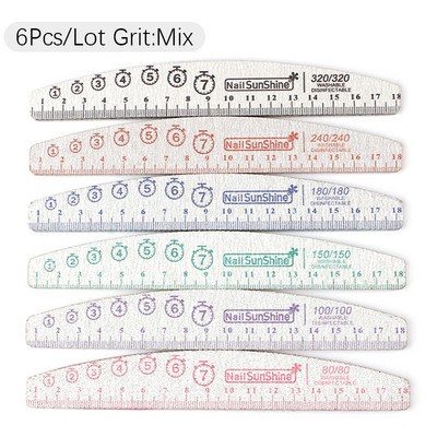 6 vnt / Lot Boat nagų dailės dildė manikiūrui Profesionalus buferinis švitrinis popierius Patvarus plaunamas lazdelės Nagų dailės įrankių rinkiniai Priedai
