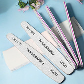 2бр. Професионални пили за нокти 100 180 Миеща се диамантена шкурка Силни дебели пили за нокти за маникюр Шлайфане Инструменти за ноктопластика