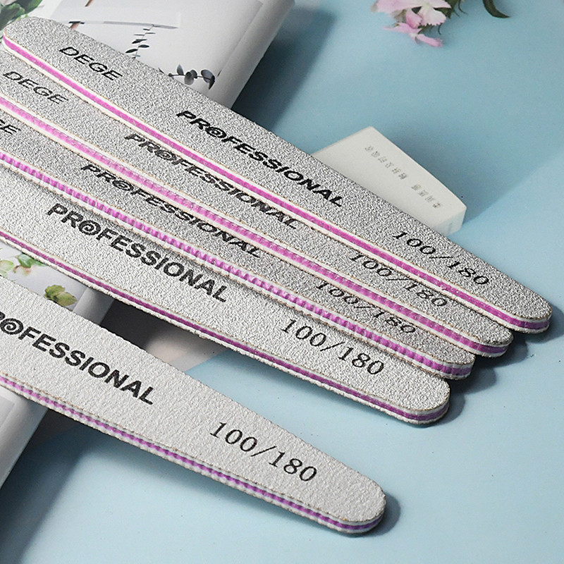 2бр. Професионални пили за нокти 100 180 Миеща се диамантена шкурка Силни дебели пили за нокти за маникюр Шлайфане Инструменти за ноктопластика