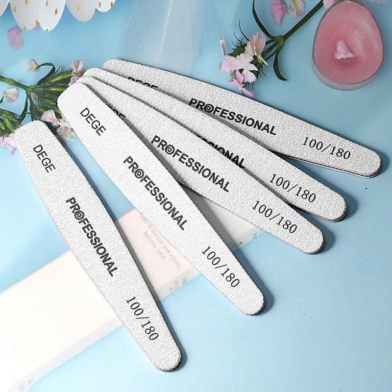 2бр. Професионални пили за нокти 100 180 Миеща се диамантена шкурка Силни дебели пили за нокти за маникюр Шлайфане Инструменти за ноктопластика