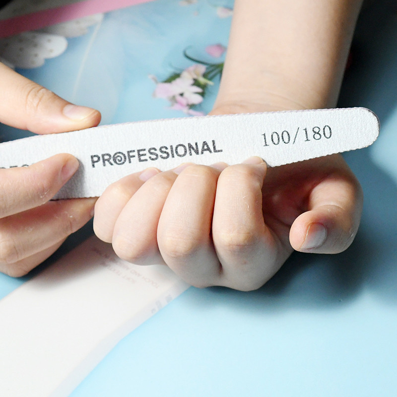 2бр. Професионални пили за нокти 100 180 Миеща се диамантена шкурка Силни дебели пили за нокти за маникюр Шлайфане Инструменти за ноктопластика