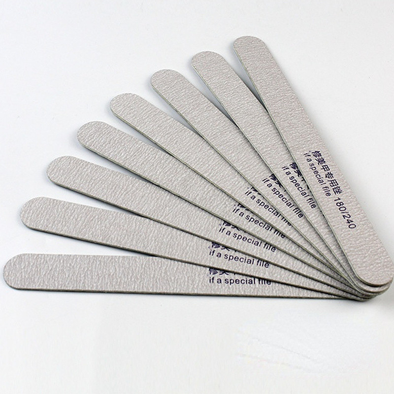 100/180 5tk/partii Õhuke küüneviil Mattud ribad Lilla südaliiv Emery Board Grey liivapaberpuhver küüntekunsti maniküüri jaoks