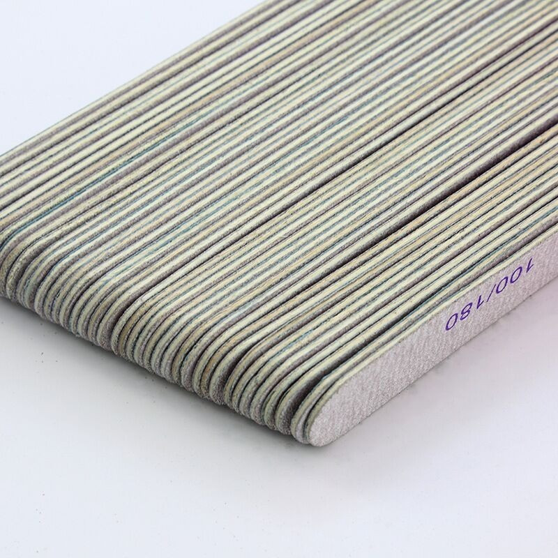 100/180 5tk/partii Õhuke küüneviil Mattud ribad Lilla südaliiv Emery Board Grey liivapaberpuhver küüntekunsti maniküüri jaoks