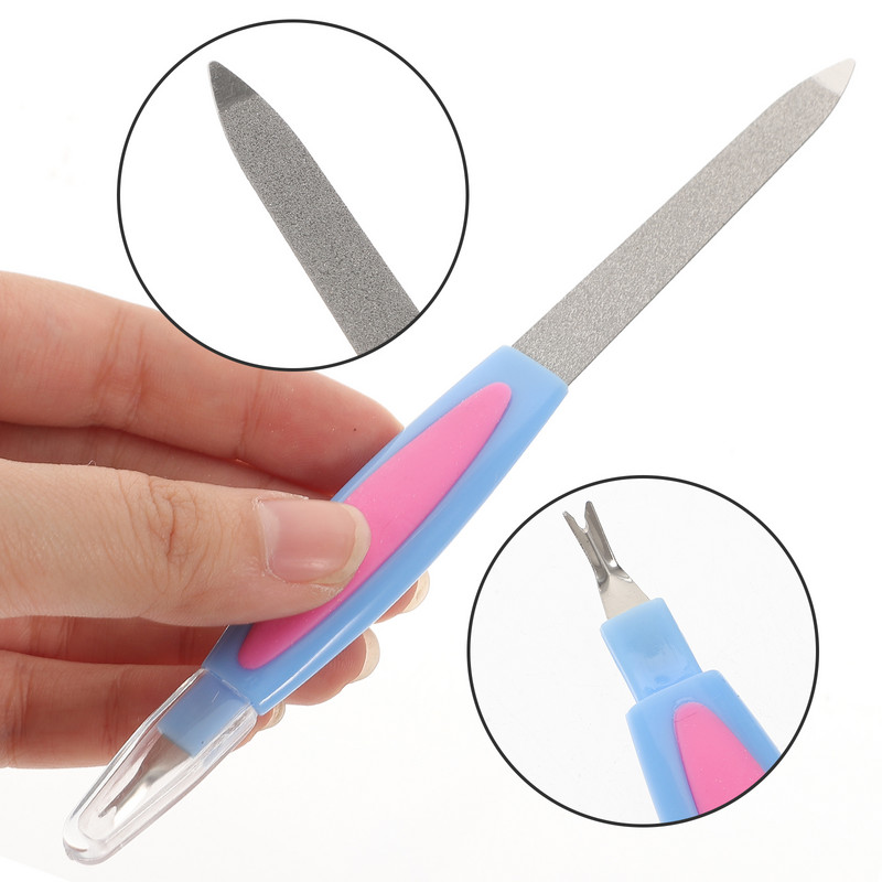 10 kom Turpija za nokte Metalna brusna turpija s dvostrukim vrhom i Trimer za nokte Vilica Alati za manikuru za nokte