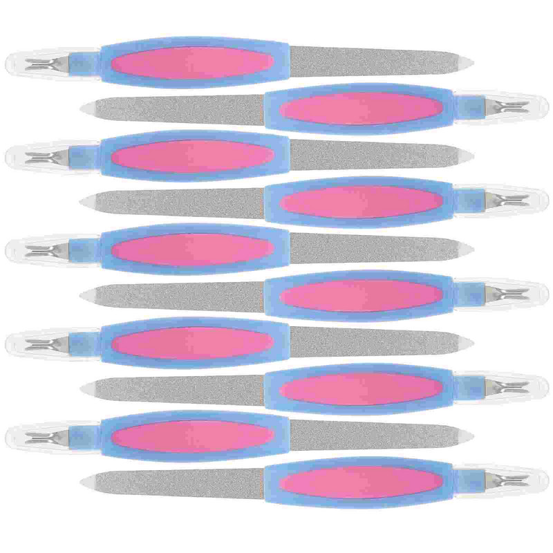 10 kom Turpija za nokte Metalna brusna turpija s dvostrukim vrhom i Trimer za nokte Vilica Alati za manikuru za nokte