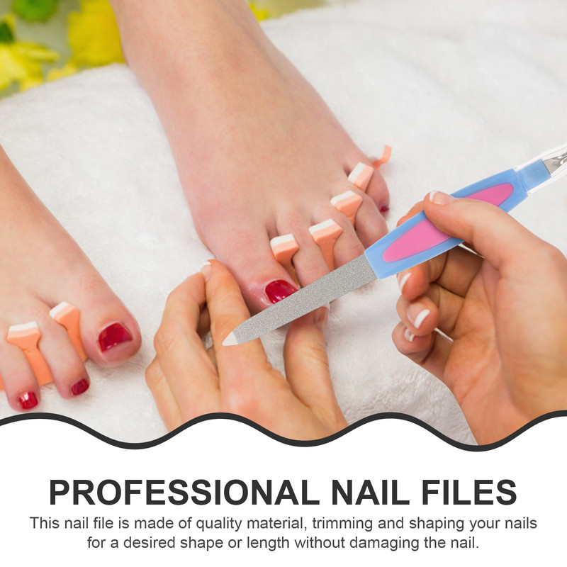 10 kom Turpija za nokte Metalna brusna turpija s dvostrukim vrhom i Trimer za nokte Vilica Alati za manikuru za nokte