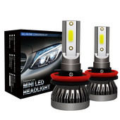 Προβολέας αυτοκινήτου Mini Lamp H7 LED Bulbs H1 LED H8 H11 Headlamps Kit 9005 HB3 9006 HB4 6000k Προβολέας ομίχλης 12V LED 72W 12000LM