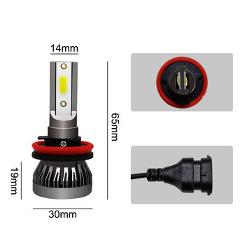 Προβολέας αυτοκινήτου Mini Lamp H7 LED Bulbs H1 LED H8 H11 Headlamps Kit 9005 HB3 9006 HB4 6000k Προβολέας ομίχλης 12V LED 72W 12000LM