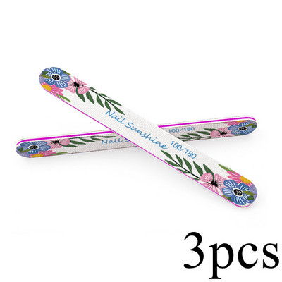 3 tk. Professionaalsed küüneviilid ja puhvrid maniküüri jaoks 100 180 trükitud lillega smirgel tugeva liivapaberiga lihvimistarvikud