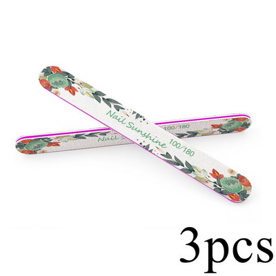 3 tk. Professionaalsed küüneviilid ja puhvrid maniküüri jaoks 100 180 trükitud lillega smirgel tugeva liivapaberiga lihvimistarvikud