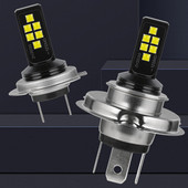 H7 H4 automašīnas LED spuldžu priekšējo lukturu miglas luktura spuldze 24W 3600LM 6000K balta DRL braukšanas gaismas automašīnas priekšējo lukturu spuldžu komplekts Auto piederumi 2 gab.