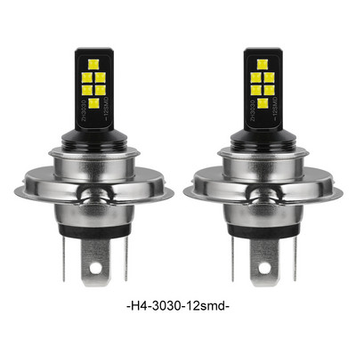 H7 H4 automašīnas LED spuldžu priekšējo lukturu miglas luktura spuldze 24W 3600LM 6000K balta DRL braukšanas gaismas automašīnas priekšējo lukturu spuldžu komplekts Auto piederumi 2 gab.