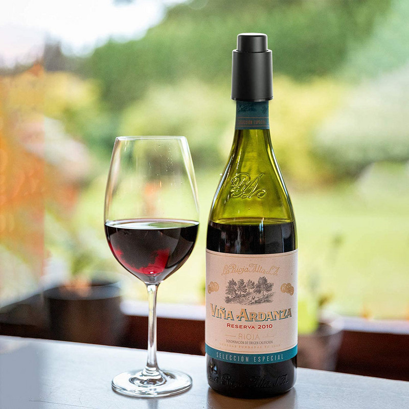 Viboelose vaakum veinipudeli kork kork suletud hoiuruum vaakum mälu veini kork Push Style baar Tööriistad Barware veinikork must