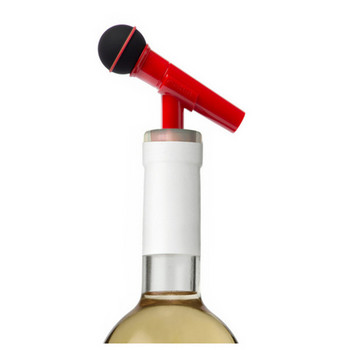 Силиконова вакуумна запушалка за бутилка вино Стоп Уплътнител Бира Напитка Винен Корк Щепсел Форма на микрофона Barware Party Bar Инструменти Без течове
