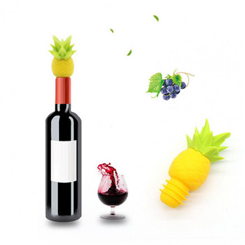 7 τεμ. Πώματα κρασιού Δημιουργικό σχήμα επαναχρησιμοποιήσιμο Καλή σφράγιση τροφίμου στεγανό διακοσμητικό χωρίς οσμή Μπουκάλι κρασιού σε σχήμα ανανά Sto