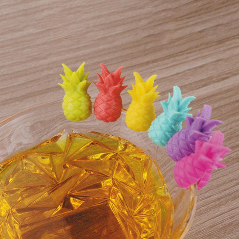 7 db Bordugó Kreatív formájú újrafelhasználható Jó tömítés Élelmiszer minőségű szivárgásmentes dekoratív, szagtalan Ananász alakú borosüveg Sto