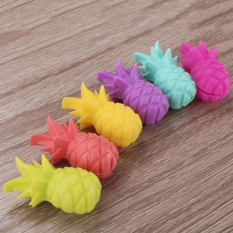 7 db Bordugó Kreatív formájú újrafelhasználható Jó tömítés Élelmiszer minőségű szivárgásmentes dekoratív, szagtalan Ananász alakú borosüveg Sto